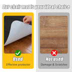 Sycoodeal Office Chair Mat for Hardwood Floor,Office Computer Gaming Chair Mat for Tile Floor,Large Floor Protector Rug,Anti-Slip,Easy to Clean,Pure Black(48"x36")