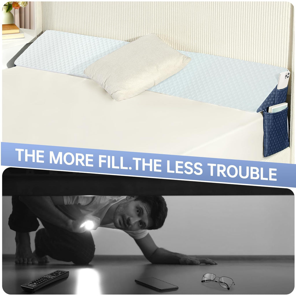 Welzona Twin Size Wedge Pillow Headboard/Bed Wedge Pillow for Headboard, Bed/Mattress Gap Filler (0-6"), Triangle Pillow Wedge for Gap, Comfortable High Density Foam Pillow (39"x 10"x 6")