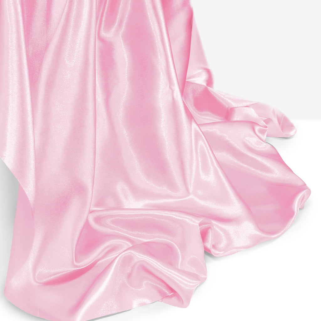 Homiest Pink Satin Fabric by The Yard, 10 Yards x 58 Inch Charmeuse Satin Fabric Silky & Shiny Cloth Fabric, Smooth Bridal Satin Fabric for Wedding Dress, Clothing Making, DIY Crafts, Sewing