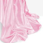 Homiest Pink Satin Fabric by The Yard, 10 Yards x 58 Inch Charmeuse Satin Fabric Silky & Shiny Cloth Fabric, Smooth Bridal Satin Fabric for Wedding Dress, Clothing Making, DIY Crafts, Sewing