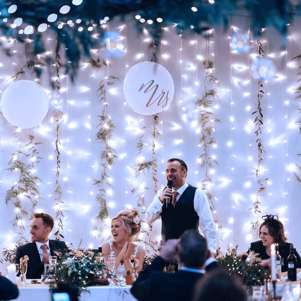 JMEXSUSS 300 LED 9.8x9.8Ft White Curtain Lights with Remote, White Christmas Lights Indoor Plug in, 8 Modes White String Lights for Bedroom Wall Wedding Reception Party Backdrop Window Decorations