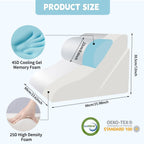 VMFKPNR 3PCS Wedge Pillow for Sleeping, 15-in-1 Orthopedic Bed Wedge Pillow Set Adjustable Memory Foam Wedge Pillow for After Surgery, Acid Reflux, Snoring, Back Pain Relief