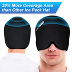 Comfitech Migraine Ice Head Wrap, Headache Relief Hat for Migraine Cap for Tension Puffy Eyes Migraine Relief Cap for Sinus Headache and Stress Relief Cold Compress (Medium Black & Purple)