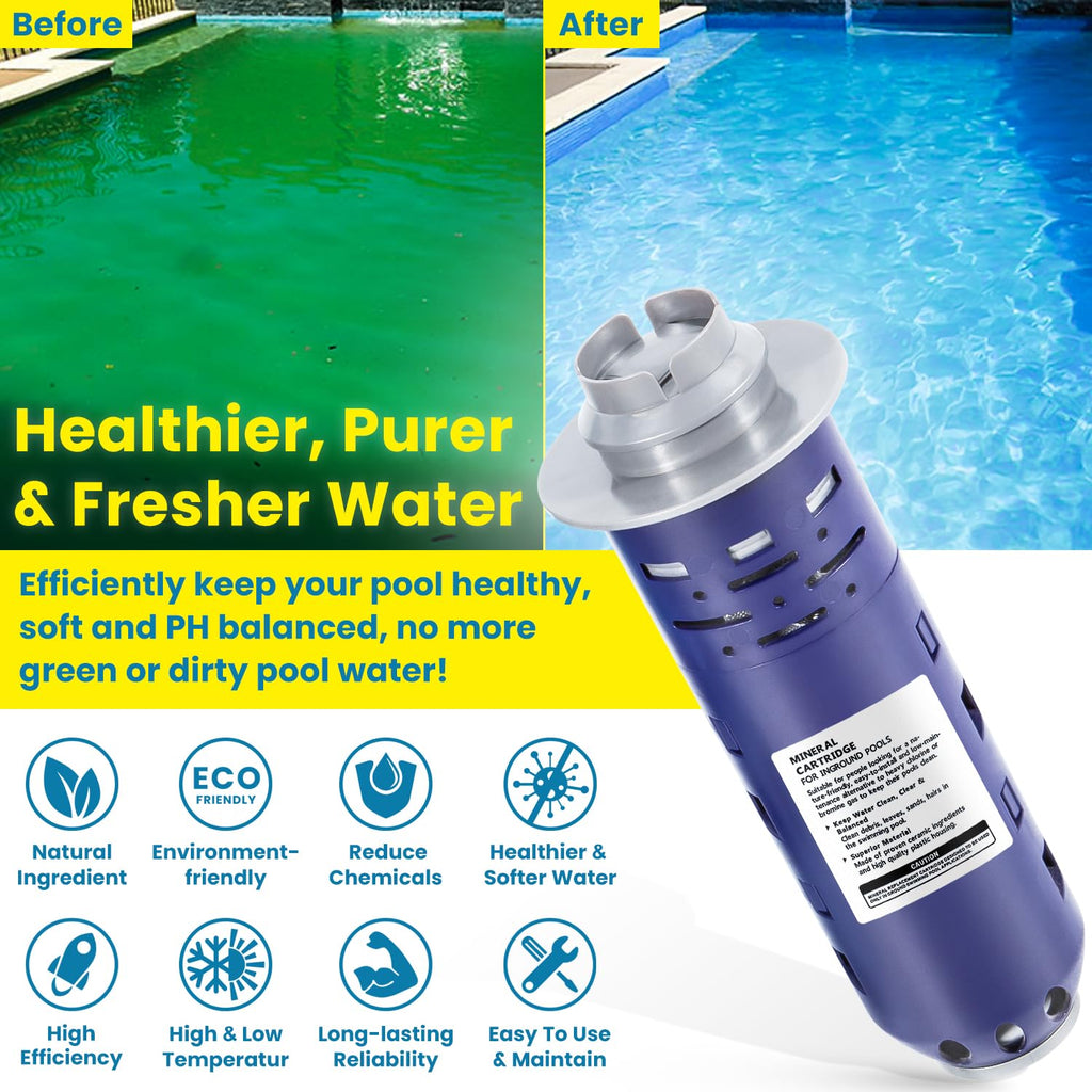 Replacement for Nature2 Duoclear 25 35 Mineral Cartridge W28000 W28001 for All Zodiac Duoclear & Nature2 Fusion, Fusion Soft, Vision Pro System Aboveground Ingroud Swimming Pool Up to 35,000 Gallons