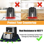 Amerbro Heat Resistant Mats for Countertop - Fireproof 16x24 in Heat Resistant Mats for Air Fryer - Kitchen Countertop Protector Hot Pad for Air Fryer, Coffee Maker, Stand Mixer, Oven - Blue - 2PCS