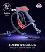 McKillans® Swivel Gun Pro - Swivel High Pressure Water Handle with 3/8" Male Plug and 1/4” Quick Connector Coupler - Power Washer Gun Compatible with Foam Cannon - Nozzle Tips Holder
