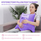 okmaba Hysterectomy Pillow with Pocket for Ice/Hot Packs, Abdominal Surgery Recovery Pillow for Women, Post-Surgery Support Cushion(Purple)