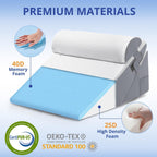 Sasttie Wedge Pillow Set for After Surgery, Adjustable Orthopedic Bed Wedge Pillow Set for After Surgery, Sleeping, Acid Reflux, Back Pain, and Recovery, Dark Grey & White