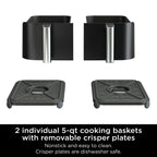Ninja Air Fryer, Roast, Bake, Air Fry, Crisps, Broil, Reheats, Keep Warm, 10-in-1, Fries, Frozen Food, Veggies, and Meat, Quick Meals, Healthy Meals, Less Oil, 10 QT, Black, DZ302