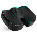 Luxury Seat Cushion, 4 Inch Extra Thick Memory Foam for Pressure Relief, Sciatica, Tailbone Pain & Back Pain Relief, Multi-Use for Bleachers, Car, Gaming, Office Chair (Black)