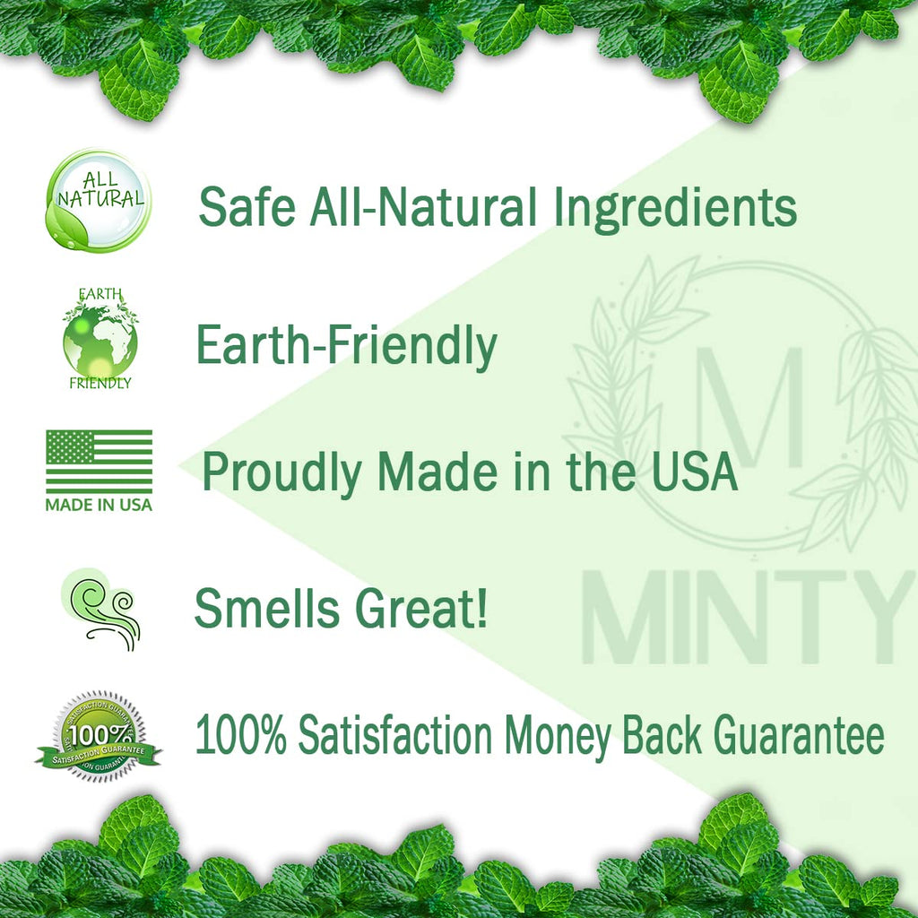 Minty Rodent Repellent, Natural 5% Peppermint Oil Spray for Mice, Rats, Chipmunks and Rodents, Indoor and Outdoor, House and Car Engine Use, 16 fl oz Pint
