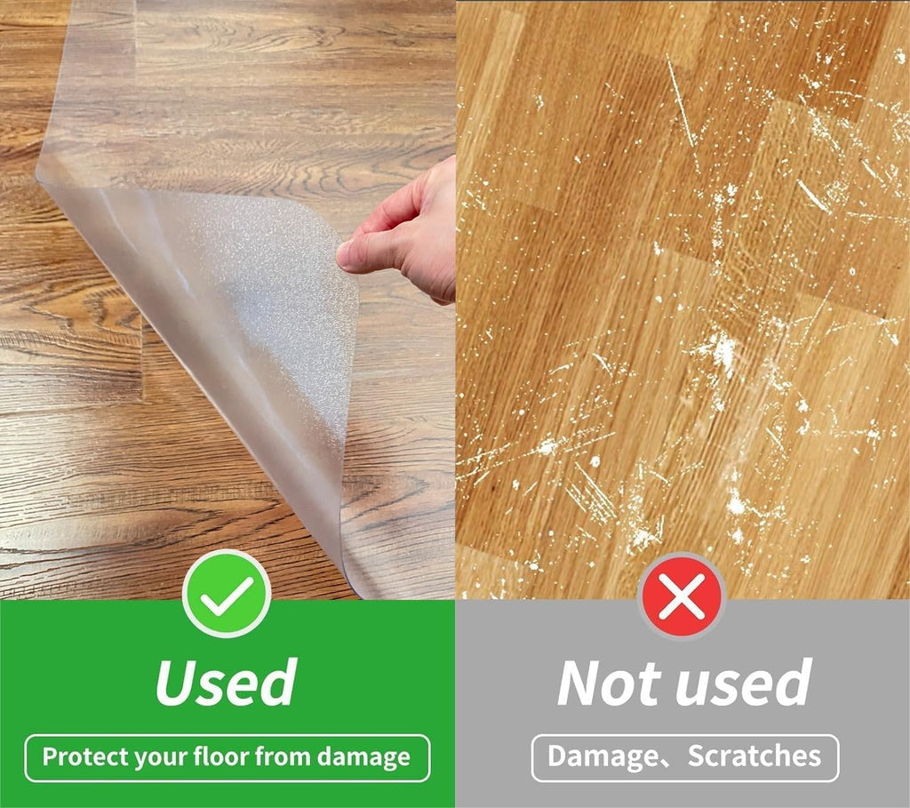 SHAREWIN Office Chair Mat for Hard Floors - 45''×53'',Heavy Duty Clear Wood/Tile Floor Protector PVC Transparent