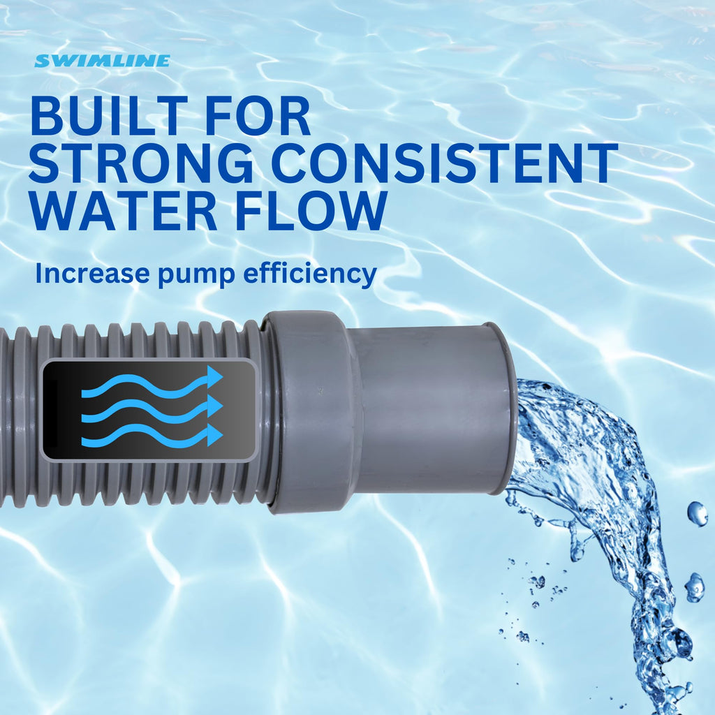 SWIMLINE HYDROTOOLS Pool Pump Filter Connection Hose W/ Cuff | 1.5 Inch X 3 Foot | Heavy-Duty Flexible, Durable & Leakproof | Chemical & UV Resistant | For Above Ground Pools Skimmer Filters & Pumps