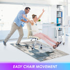 Kuyal Office Chair Mat for Hardwood Floor, 48 x 60 inches Computer Gaming Chair Mat, Low Pile Carpet Desk Chair Mat, Anti-Slip Floor Mats Wood/Tile Protection Mat(48'' x 60'', Modern Blue)