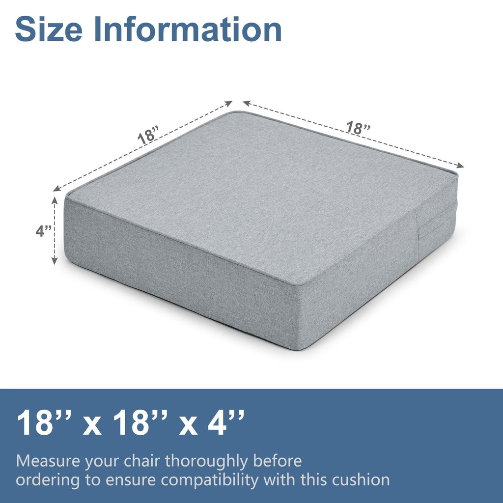 Shinnwa Gel Memory Foam Recliner Cushion for Elderly, Extra Large Seat Cushion, Dual-Layer Foam Chair Pad for Couch, Armchair, Wicker Chairs, Floor, 18 × 18 × 4in, Light Gray