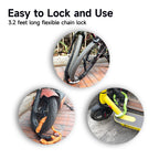 NDakter Bike Chain Lock, 5-Digit Combination Anti-Theft Bicycle Lock, 3.2 feet Long Security Resettable Bike Locks Heavy Duty for Bike, Motorcycle, Bicycle, Door, Gate, Fence, Grill, Gray