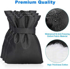 Outdoor Faucet Cover for Winter - Pro 7.1"W x 9.8"H Outdoor Water Faucet Cover Socks for Winter Freeze Protection Pipe Insulation Reusable Waterproof Insulated Spigot backflow Cover,Black (6)