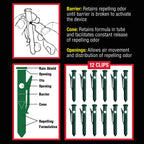 The Giant Destroyer 700 Garlic Deer & Rabbit Repellent, 12 Clips, Green