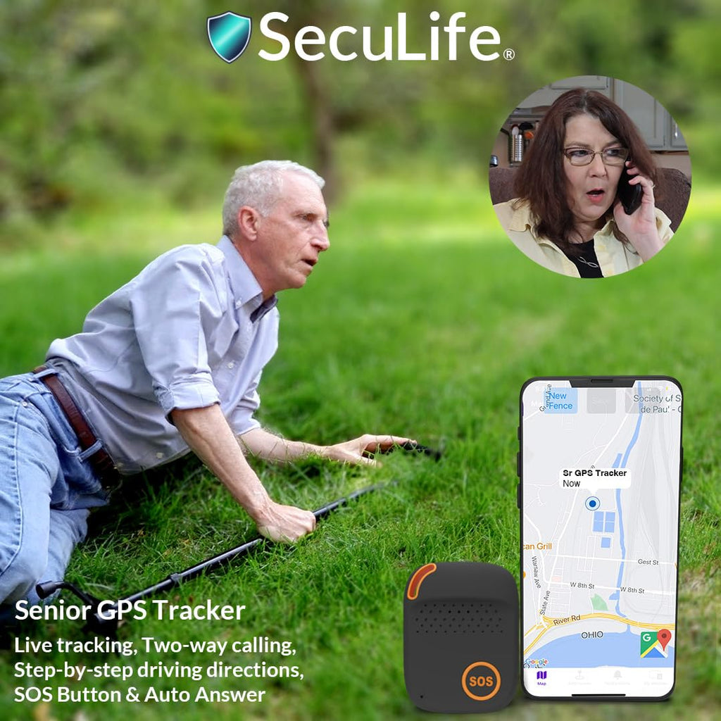 SecuLife SecuLife SOS GPS Tracker - Life Saving SOS Button Assistive Speakerphone Real-Time GPS Tracking Device – 4G LTE Medical Alert for Senior Citizens – Dementia, Alzheimer's, Special Needs