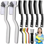 Dfacio 11Pcs Crevice Cleaning Brush Set, Hard Bristle Cleaning Supplies for Kitchen, Bathroom, Corner, Sink, Cup, Teapot, Bottle, Blender