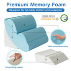 Ahpmeoa 6PCS Wedge Pillow Set for After Surgery, Orthopedic Bed Wedge Pillow for Headboard, Memory Foam Back Pillow for Bed Sitting Up, Sit Up Pillow for Acid Reflux Relief, GERD, Anti Snoring (White)