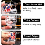 RWSEFK Trump Shot Glass - 4Pc Set with Assassination Picture & Fist Pump, Perfect for Political Enthusiasts, Collectible for Trump 2024 - Holds 1.70 oz, Exclusive Limited Edition Design