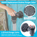 XT On/Off Plunger Valve with Strainer for Easy Adjustment, for Above-Ground Pool Filter Pump On/Off Plunger Valve Part, Frame Set & Ultra Frame Pools Intex, Coleman Compatible
