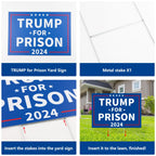 Probsin Anti Trump Yard Sign with Metal H Stakes Double Sided 12" x 17" Trump for Prison 2024 Blue Signs Outdoor Decorations for Indoor Outdoor Lawn, Garden, Window, Party Supplies