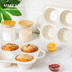 Vinino Jumbo Muffin Pan with Metal Reinforced Frame-2Pack, Silicone Cupcake Pan for Baking 6 Cup Jumbo Size, BPA Free Silicone Muffin Tray, Cupcake Baking Pan Molds for Oven Dishwasher Safe-Cream