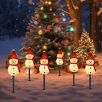 Solar Christmas Pathway Lights Outdoor Decor, Set of 3 Led Snowman Stake Lights, Waterproof Walkway Landscape Lights for Winter Yard, Garden, Solar Christmas Decorations (3pcs-Snowman B)