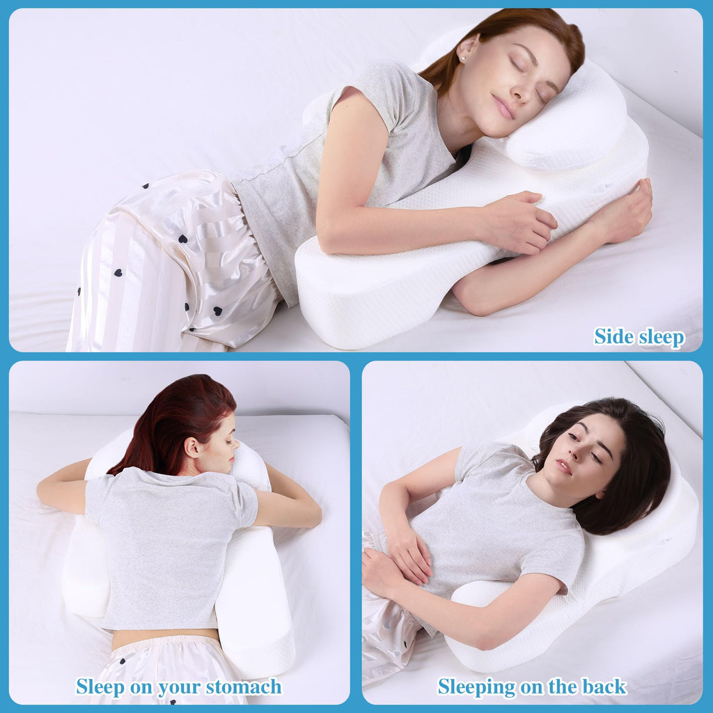 ROYALAY Side Sleeper Pillow with Arm Hole for Adults, Memory Foam Pillow for Neck and Shoulder, Large U-Shaped Shoulder Pillow for Acid Reflux Relief