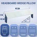 Welzona Twin Size Wedge Pillow Headboard/Bed Wedge Pillow for Headboard, Bed/Mattress Gap Filler (0-6"), Triangle Pillow Wedge for Gap, Comfortable High Density Foam Pillow (39"x 10"x 6")