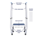 step2bed Mini Step Stool with Handle for Elderly - Adjustable Height Bed Safety Rail for Seniors with Handicap Grab Bars - Stainless Steel Portable Step Stool for Bed (300 LBS Capacity)
