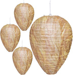 4 Pack Wasp Nest Decoy Hanging Fake Wasp Deterrent Decoy for Wasps Hornets Yellow Jackets Repellent Nest for Carpenter Bee Outdoor Fake Trap