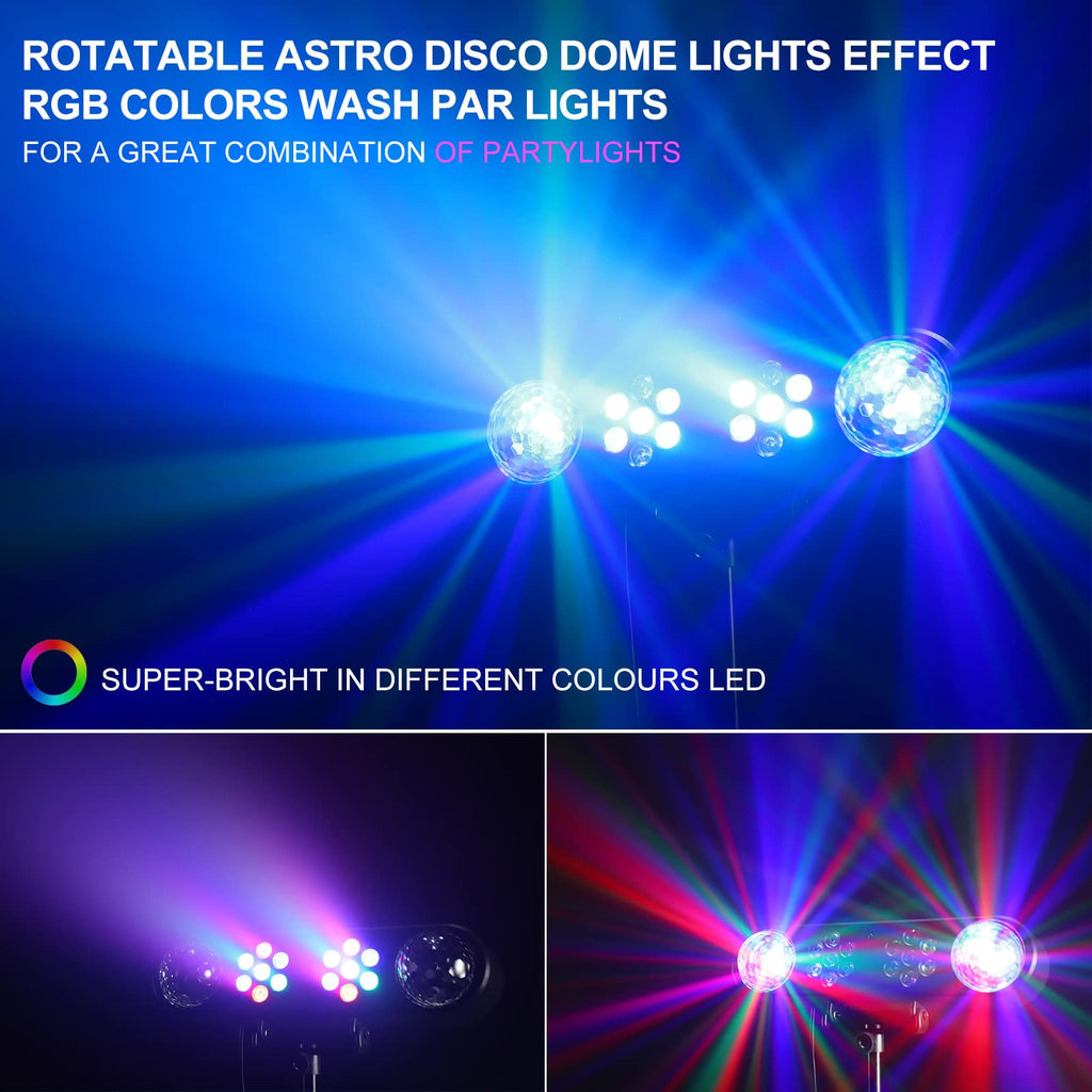 DJ Lights with Stand, Telbum Party Bar Light Set, Mobile Stage Lighting System Sound Activated LED Par Lights, for Move Band Disco Wedding Halloween Christmas