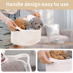 Happyiren Cute Woven Storage Basket with Handle, Baskets for Gifts Empty, Gift Baskets for Valentines Day Birthday Baby Shower Raffle Burr Fundraiser, Decorative Organizer Box for Spring Home Refresh