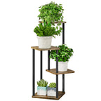 AZERPIAN Plant Stand 4 Tier Indoor Metal Flower Shelf for Multiple Plants Corner Tall Flower Holders for Patio Garden Living Room Balcony Bedroom, Black (4 Tier-Black)