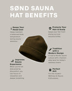 SØND - Sauna Hat for Men & Women - Merino Wool Heat Insulation & Hair Protection - Wool Sauna Cap & Banya Hat - Sauna Accessory - Beanie Style - Green