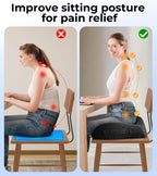 Airllantry Seat Cushion, Memory Foam Pressure Relief Coccyx Cushion for Tailbone Pain, Extra-Large Butt Pad for Office Chair, Car Seat, and Gaming Chair Pain Relief, Extra Cover