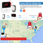 WiFi Caregiver Pager Call Button Life Alert Systems for Seniors No Monthly Fee Emergency Button for Elderly Patient Disabled 1 Alert Watch 1 Receiver(only Supports 2.4GHz & No Monthly Fee)