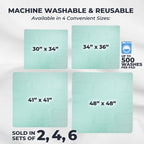 GREEN LIFESTYLE® Washable Underpads - Heavy Absorbency Reusable Bedwetting Incontinence Pads for Kids, Adults, Elderly, and Pets - Toddler Mattress Pads for Bed, Sofa, Floor (Pack of 4 - 34x36)