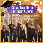 WILLBOND 12pcs Graduation Rope Honor Cord Tassel Set, Graduation Accessories for Ceremony, Graduate Students Souvenir and Gift (Purple, White)