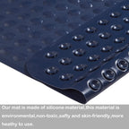 Yanzifly Bathtub Mat Non Slip Bath Mat for Tub Silicone Soft & Safe, Bath Tub Mat Non Slip Shower Mats, Suction Cups Bath Tub Anti Slip Matt for Kids Elderly Non Toxic, Machine Washable - Navy Blue