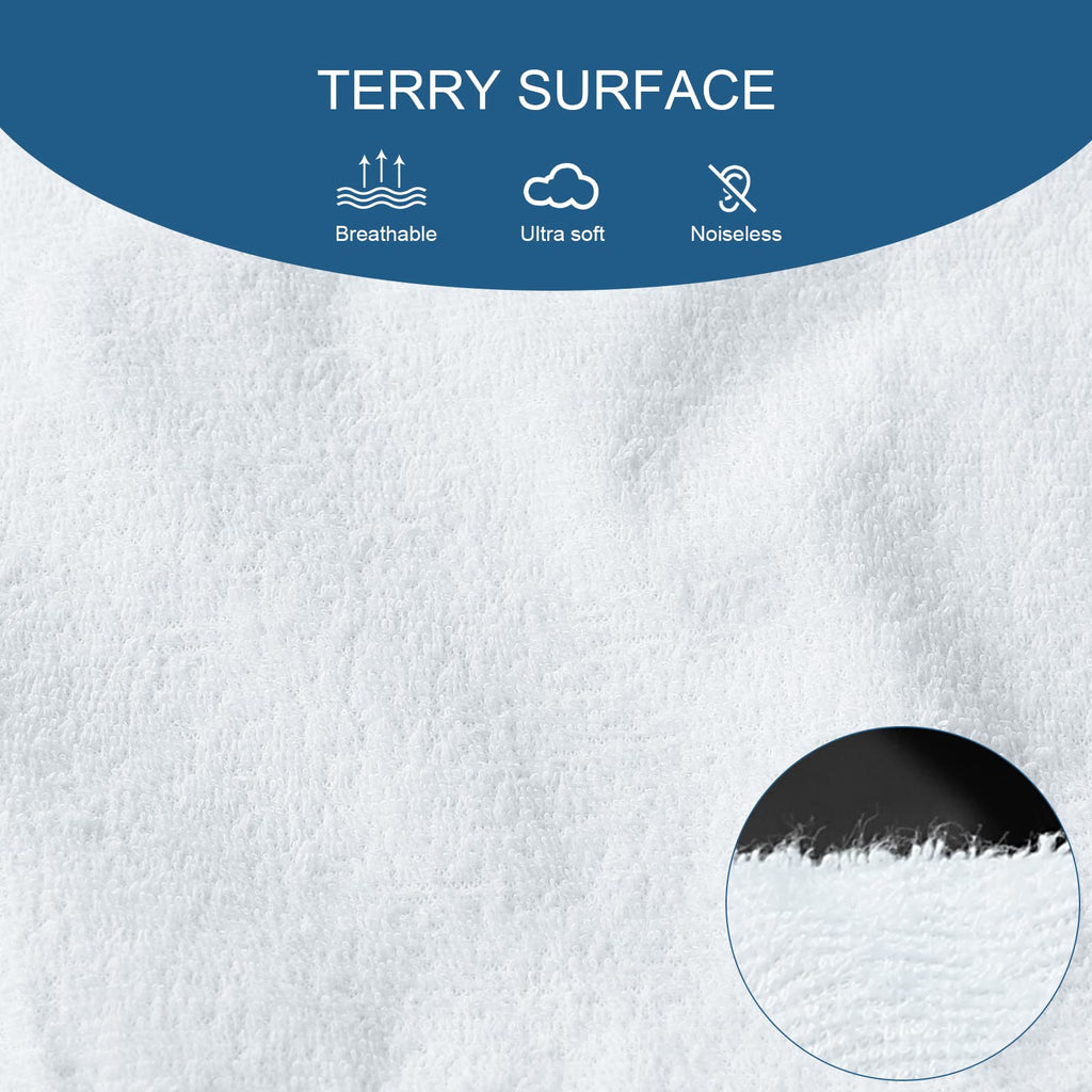 Full Size Mattress Protector Waterproof Mattress Topper Pad Cover Fitted Bed Sheets Full up -14'' Terry Super Soft & Breathable & Noiseless Mattress Protector Full Machine Washable