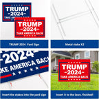 MAGJIUKE Donald Trump 2024 Yard Signs 18 X 12 Inches Double-Sided Printing Take America Back H-Shaped Metal Pipe, Billboard Voting Supports Elections Lawn Garden Open Space Courtyard Community Signs