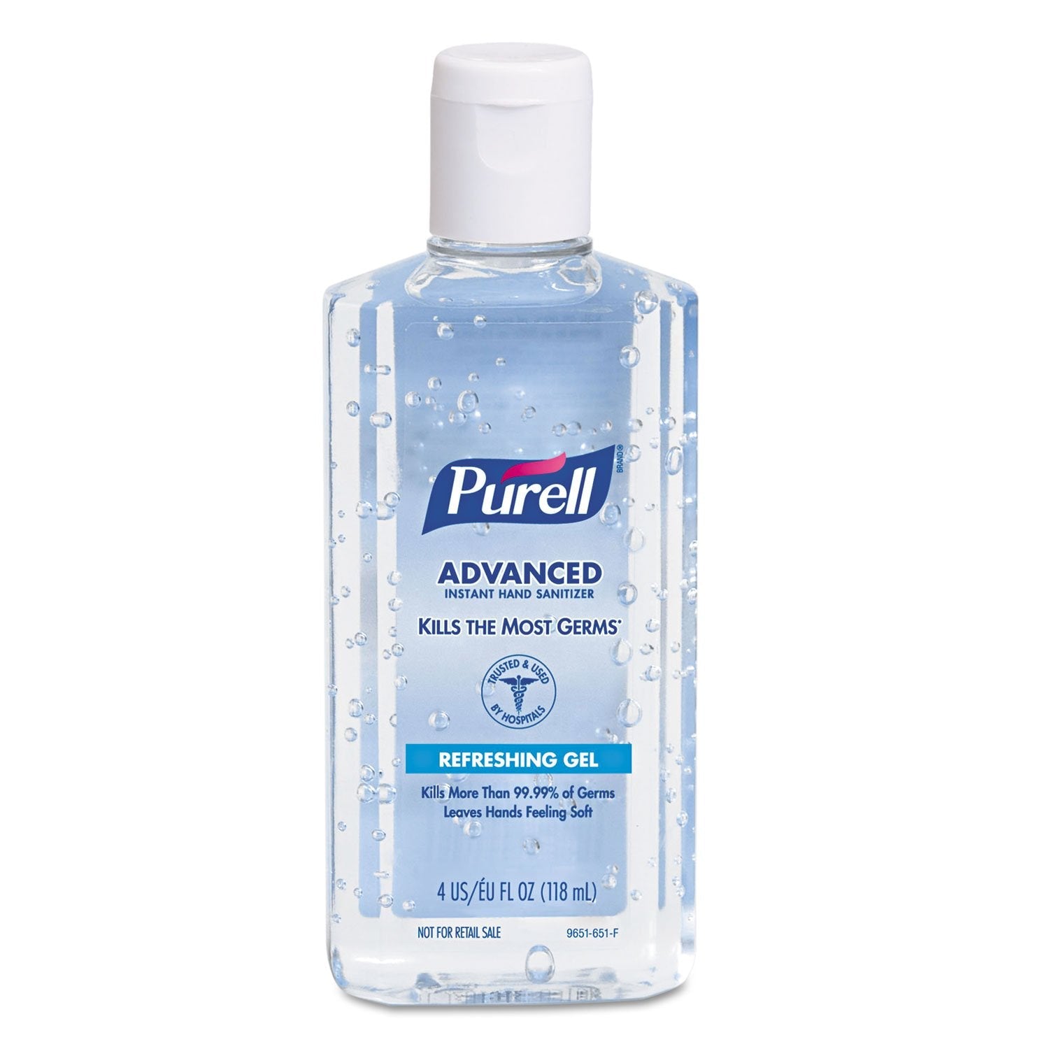 Purell Advanced Hand Sanitizer Refreshing Gel for First Aid Providers, 4 fl oz Flip-Cap Bottle (Pack of 24) - 9651-24