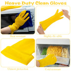 Gandeer 36 Pair Reusable Household Gloves Rubber Dishwashing Gloves Long Kitchen Cleaning Gloves for Dishes Clean Gardening(Yellow)