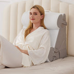 BIEEZZK Orthopedic Bed Wedge Pillow Set 4Pcs, Adjustable Memory Foam Wedge Pillow, Pillow Wedges for Post Surgery, Back Pain Relief, Triangle Pillows for Acid Reflux, Snoring, GERD, White/Grey