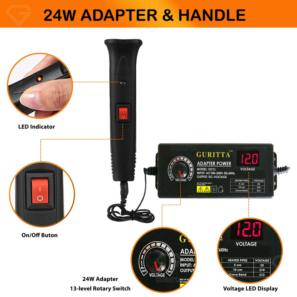 4 in 1 Hot Wire Styrofoam Cutter (Black-24W) Hot Wire Foam Cutting Kit, Electric Carving Tool Transformer Adaptor