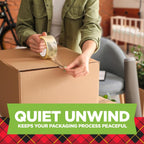 Sure Start Packing Tape, Clear, Quiet Unwind and Easy Start, 1.88 in. x 22.2 yd., 6 Tape Rolls with Dispensers